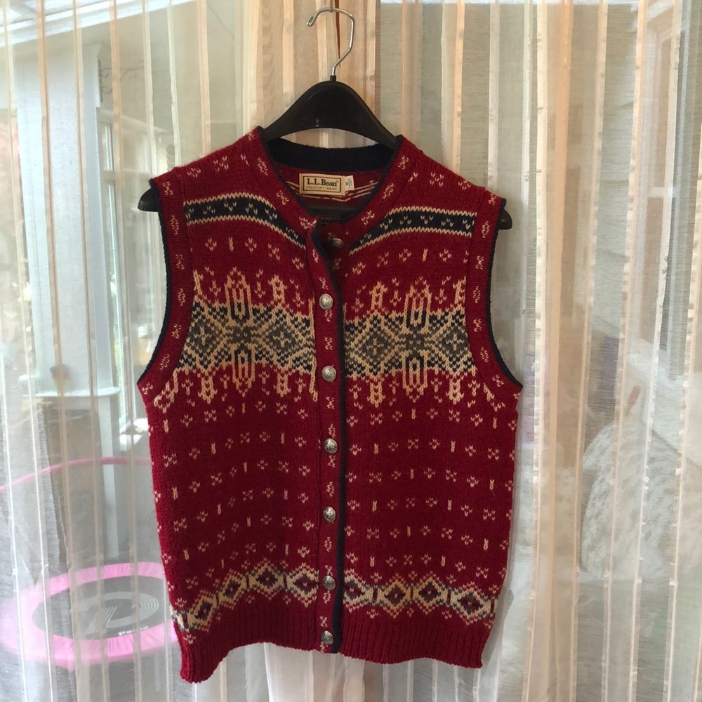 Red winter vest from LLBean